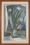 Mid Century Original Still Life Oil Painting From Sweden By Ejson