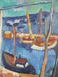 Load image into Gallery viewer, Mid Century Coastal Oil Painting from Sweden From 1963
