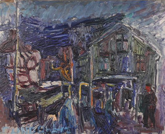 Mid Century Landscape Oil Painting From Sweden