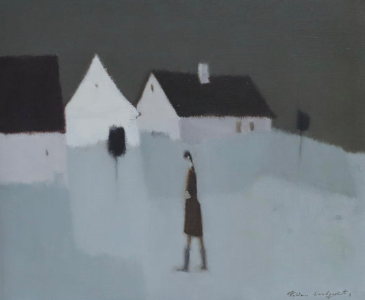 Mid Century Vintage Oil Painting By Listed Artist Fabian Lundqvist