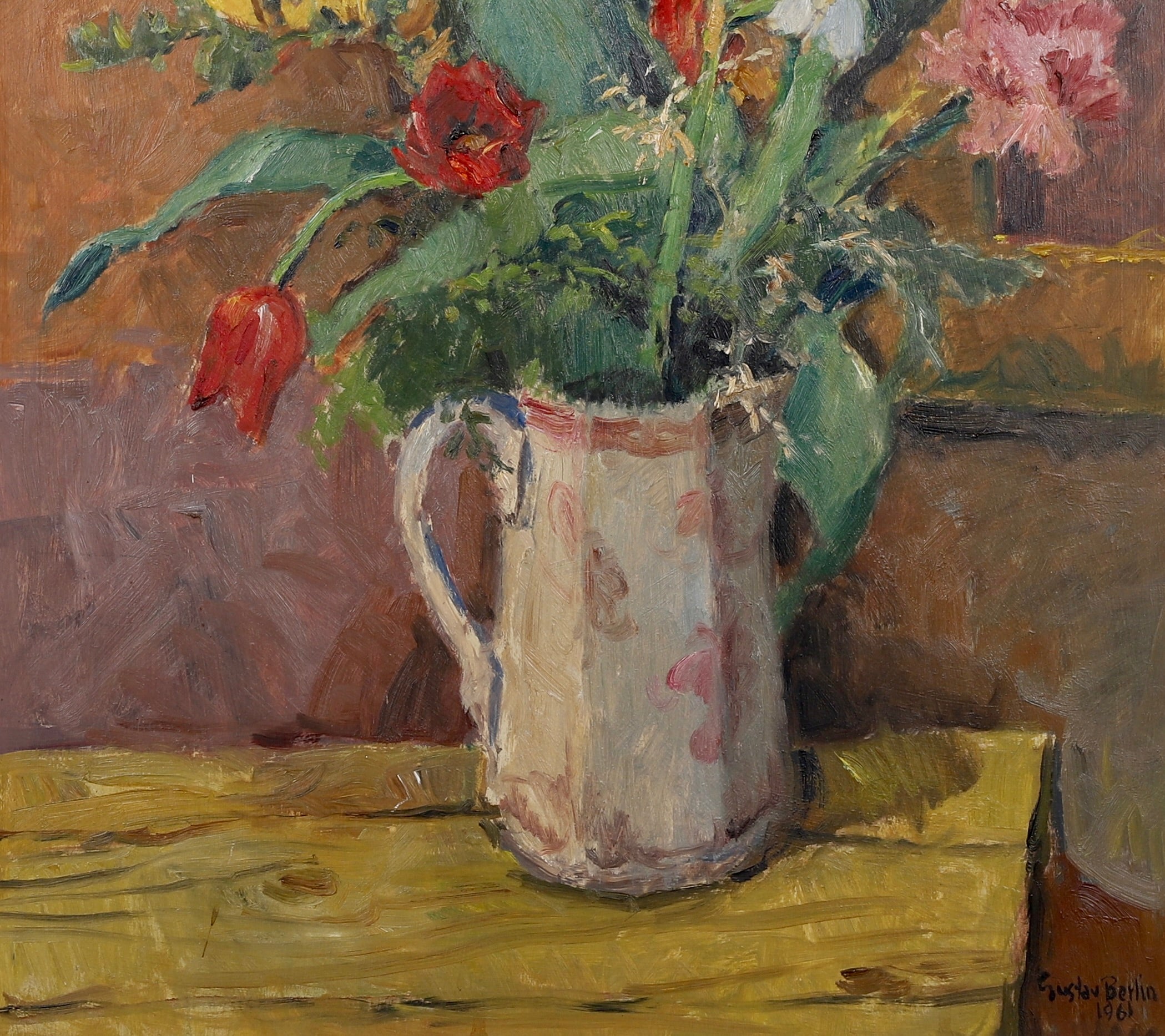 Mid Century Original Oil Painting From Sweden by G Berlin