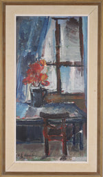 Mid Century Interior Oil Painting From Sweden