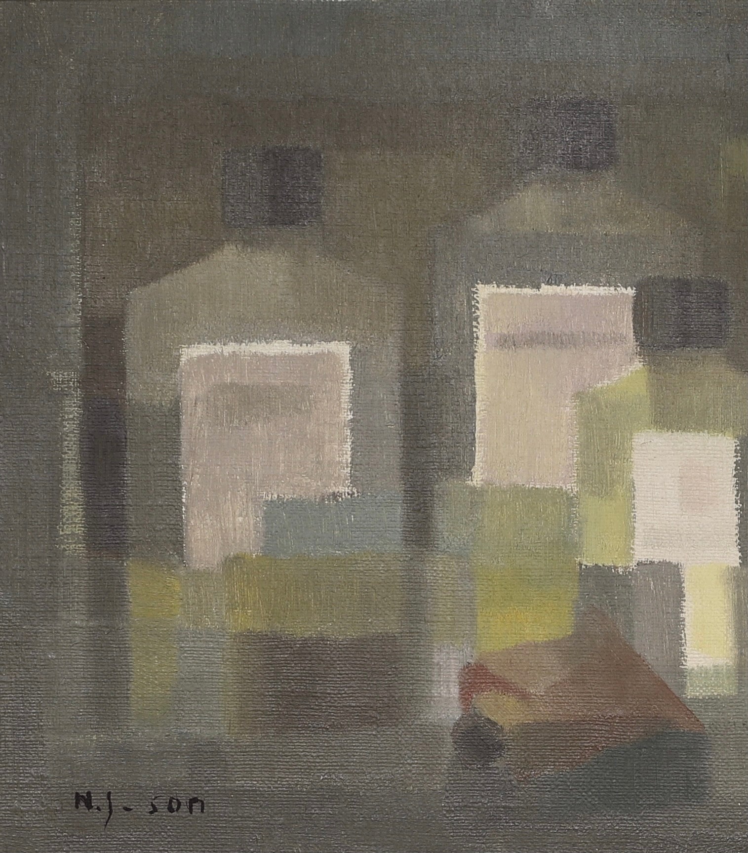 Original Mid Century Still Life Oil Painting from Sweden by N Johansson