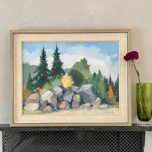 Vintage Original Oil Painting from Sweden by Stig Wernheden Vintage Art Room