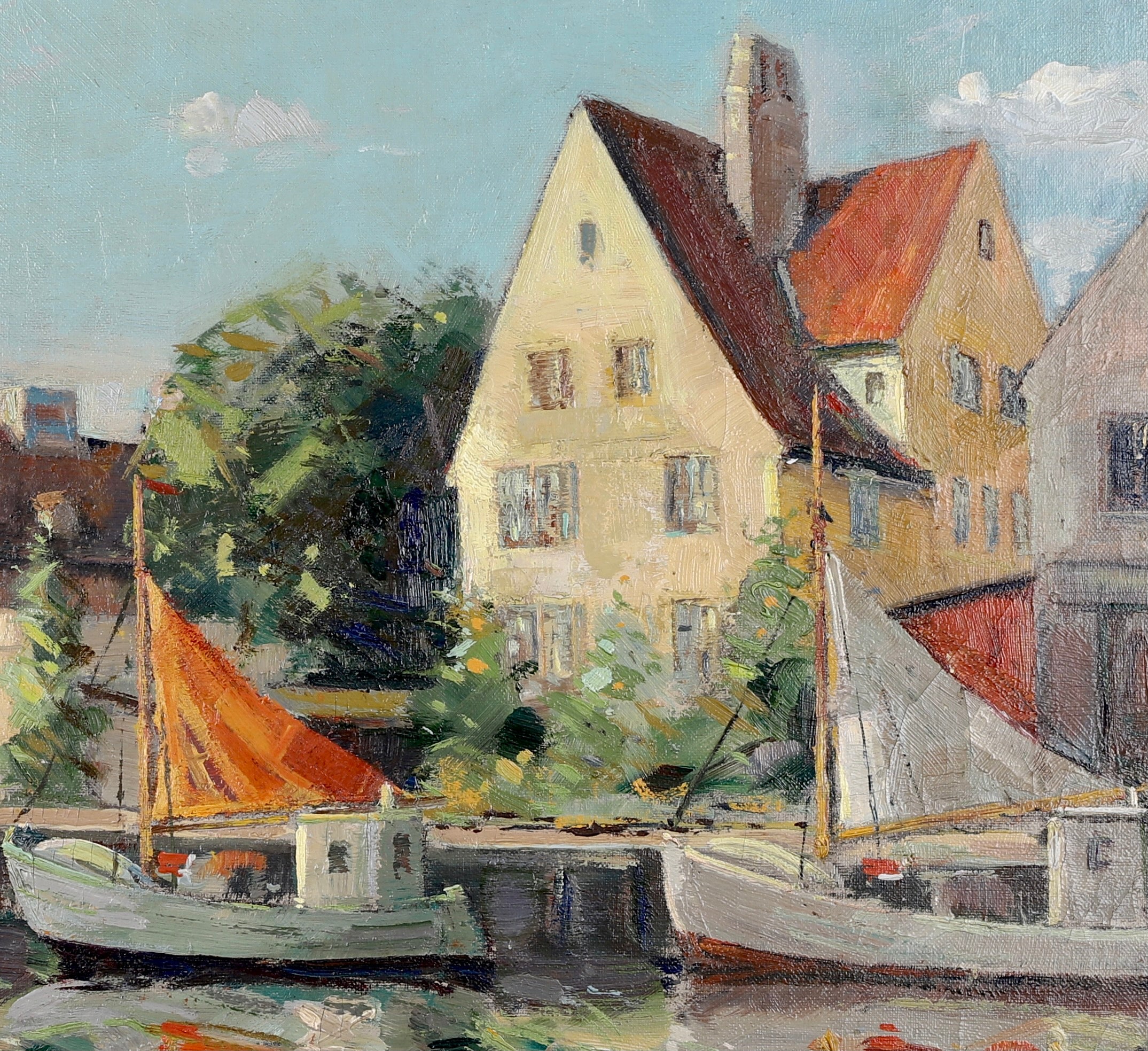 Original Oil Painting Vintage Mid Century By S S Christensen