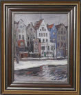 Load image into Gallery viewer, Mid Century Original Cityscape Oil Painting From Sweden

