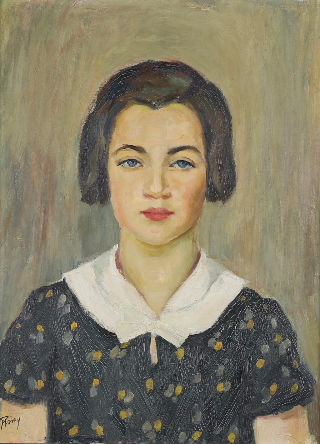 Vintage Original Portrait Oil Painting From Sweden