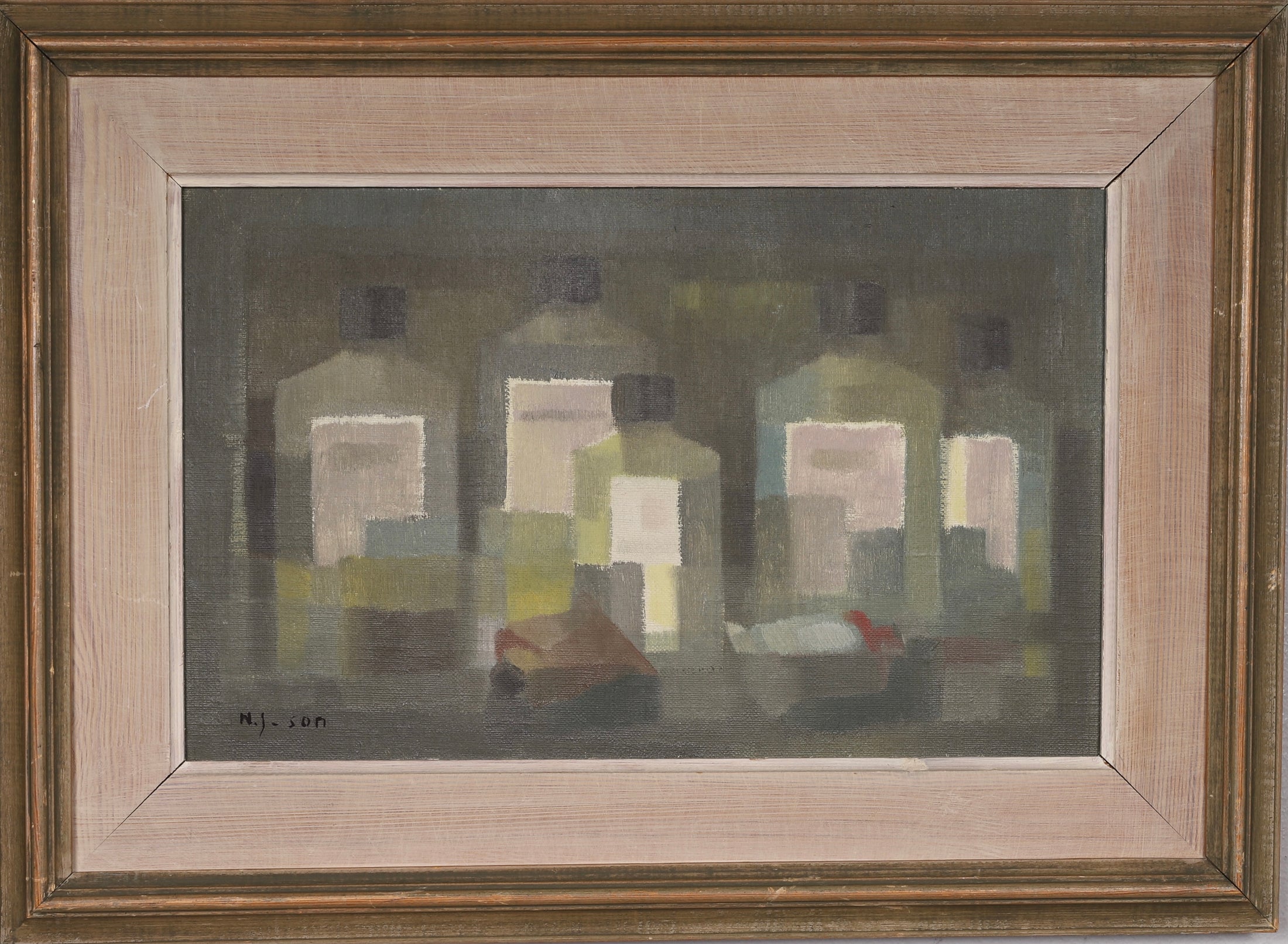 Original Mid Century Still Life Oil Painting from Sweden by N Johansson