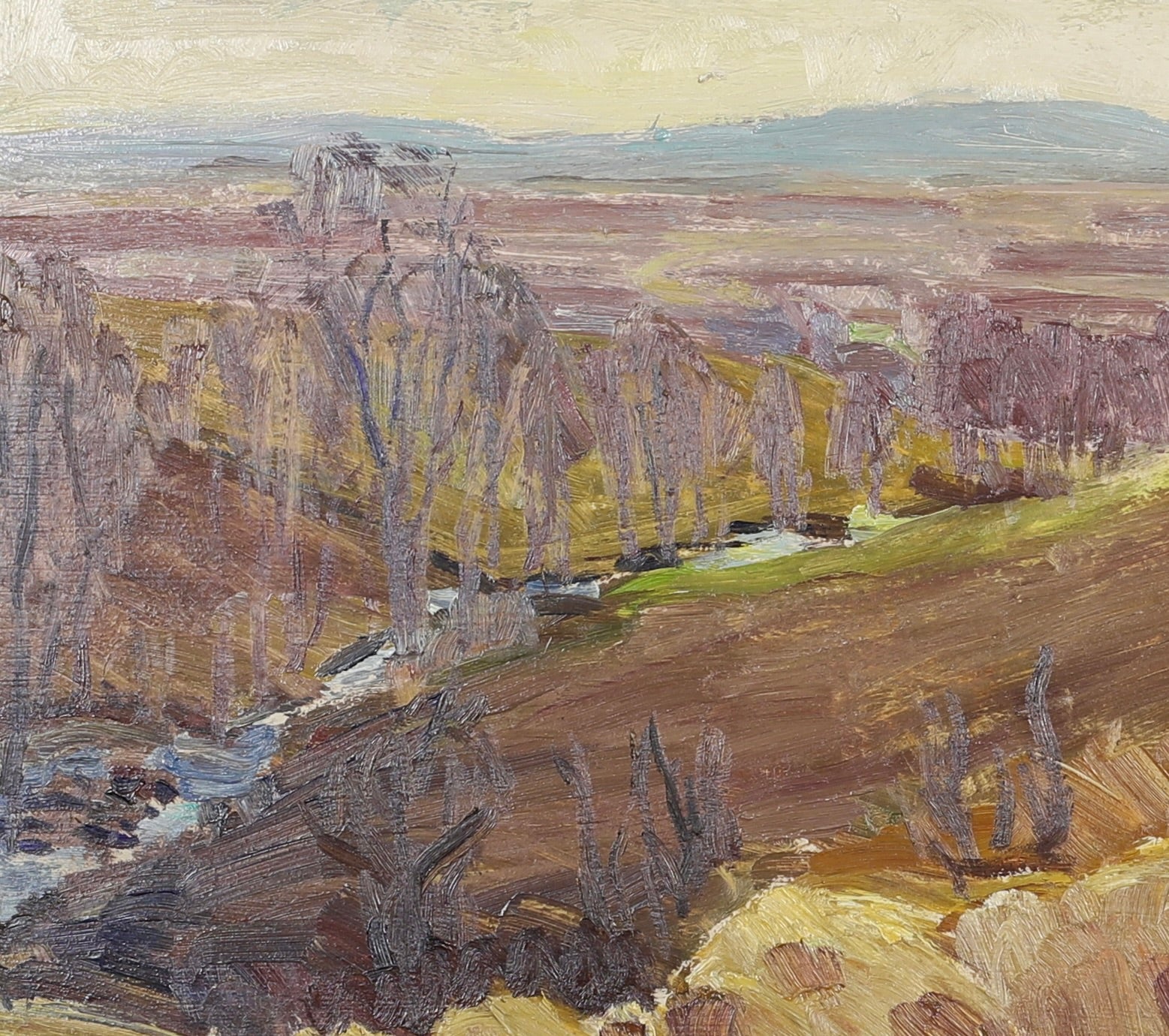 Mid Century Original Landscape Oil Painting From Sweden by B Forsell 1944