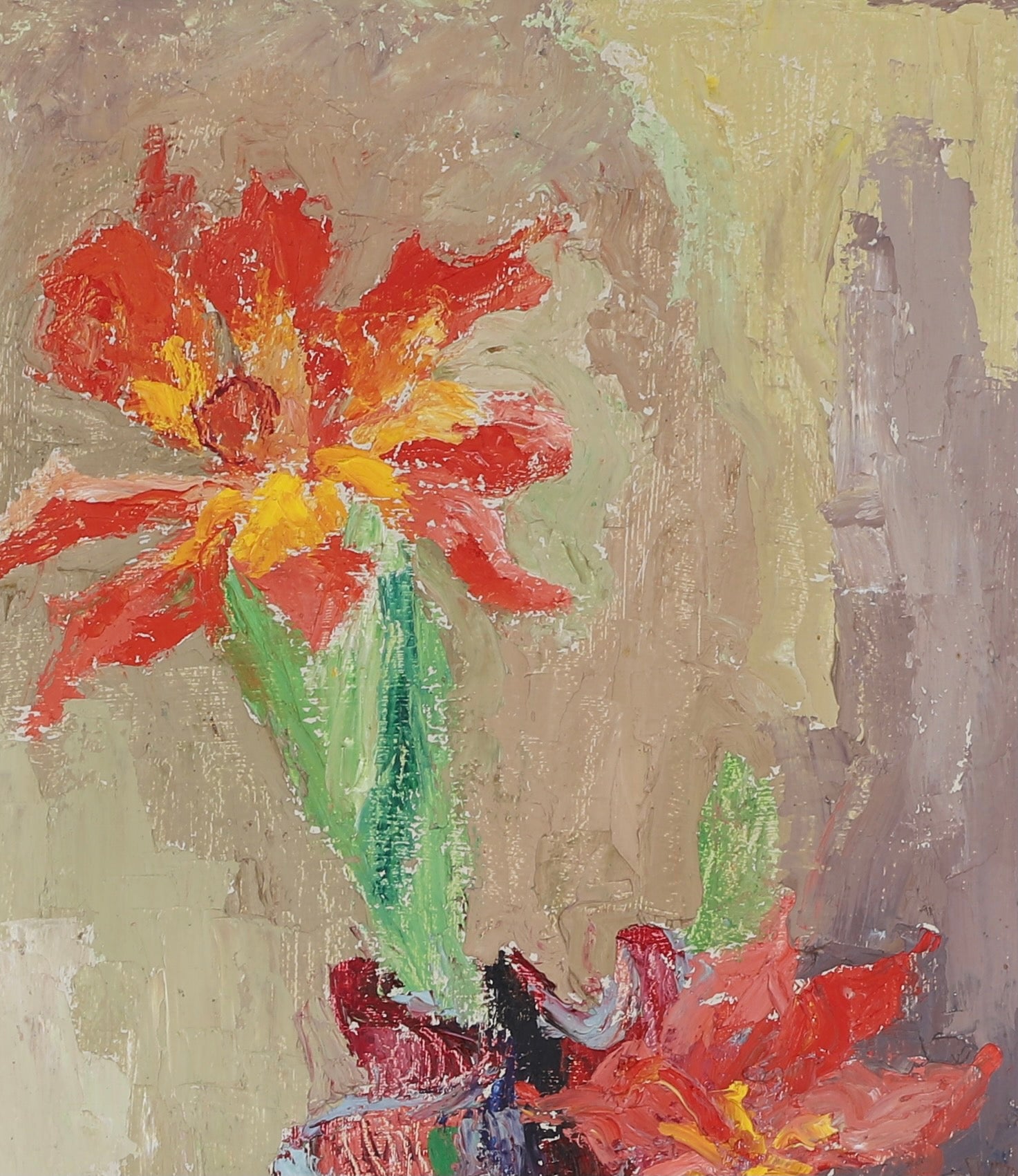 Vintage Art Room Original Still Life Oil Painting by G Turèn Sweden