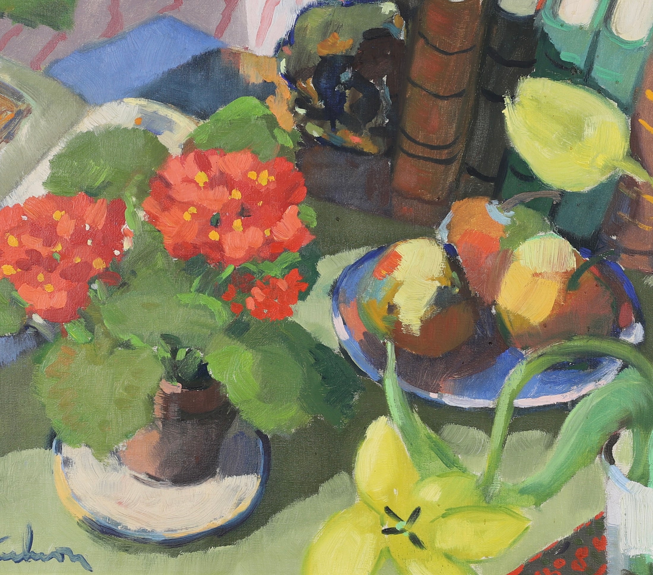Original Vintage Still Life Oil Painting from Sweden