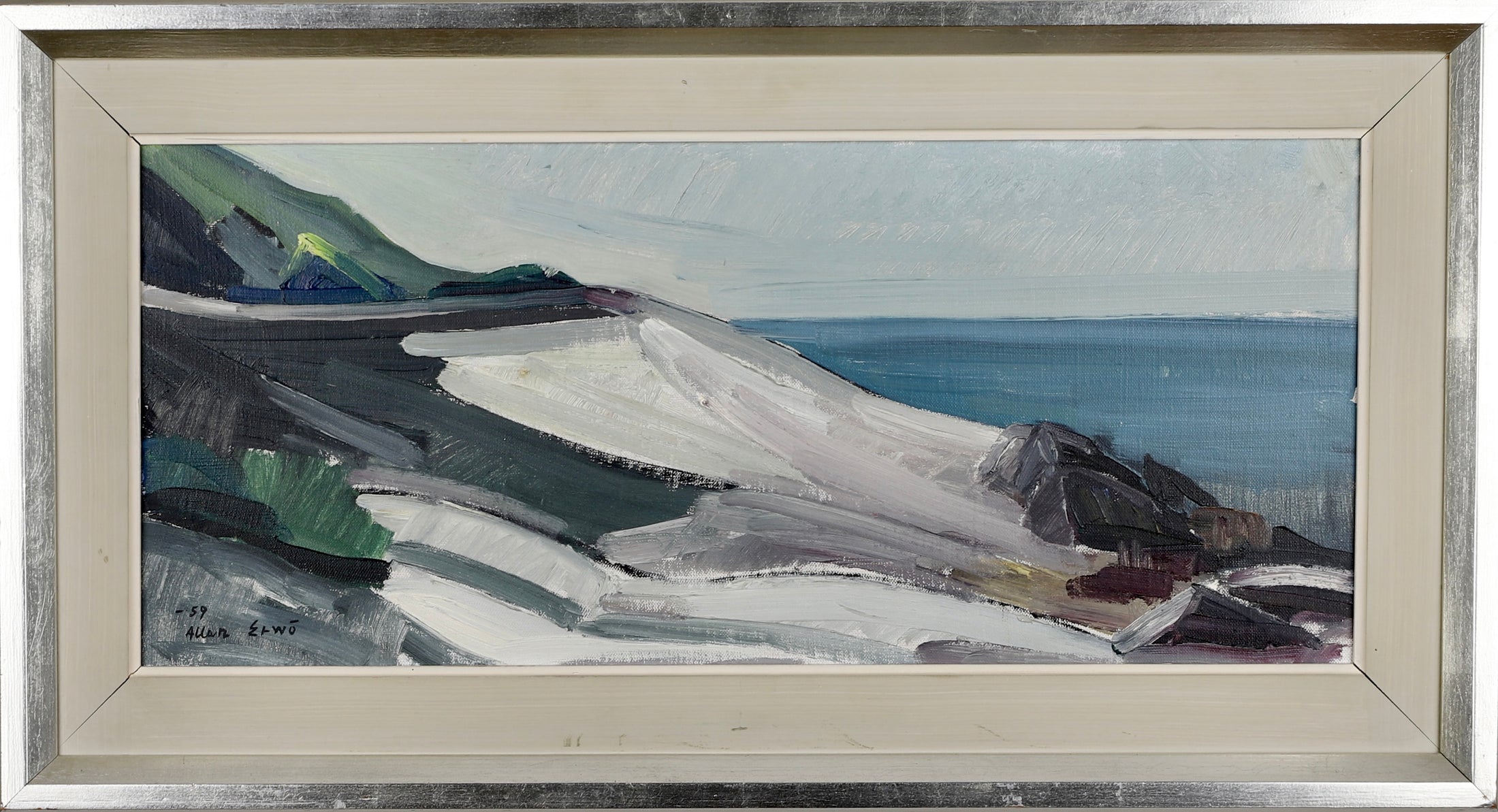 Mid Century Seascape Oil Painting By Allan Erwö Sweden