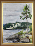 Load image into Gallery viewer, Vintage Art Room Mid Century Coastal Oil Painting from Sweden
