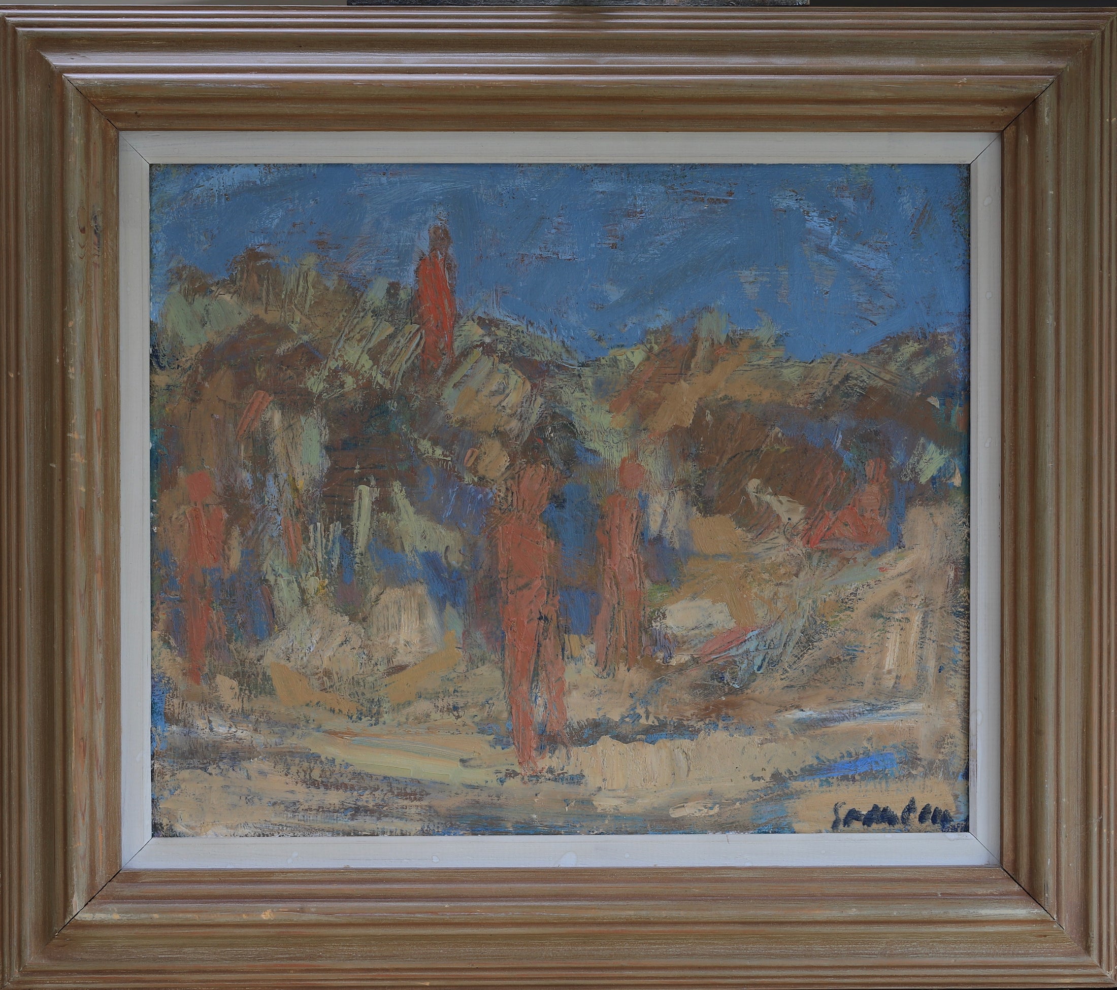 Mid Century Coastal Oil Painting By Svän Grandin Sweden