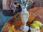 Mid Century Original Still Life Oil Painting By H Lindblad From Sweden 1950