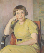 Mid Century Original Portrait Oil Painting by A Larsen 1936