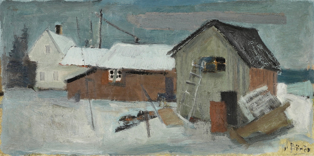 Vintage Seaside Oil Painting From Sweden by J Bören