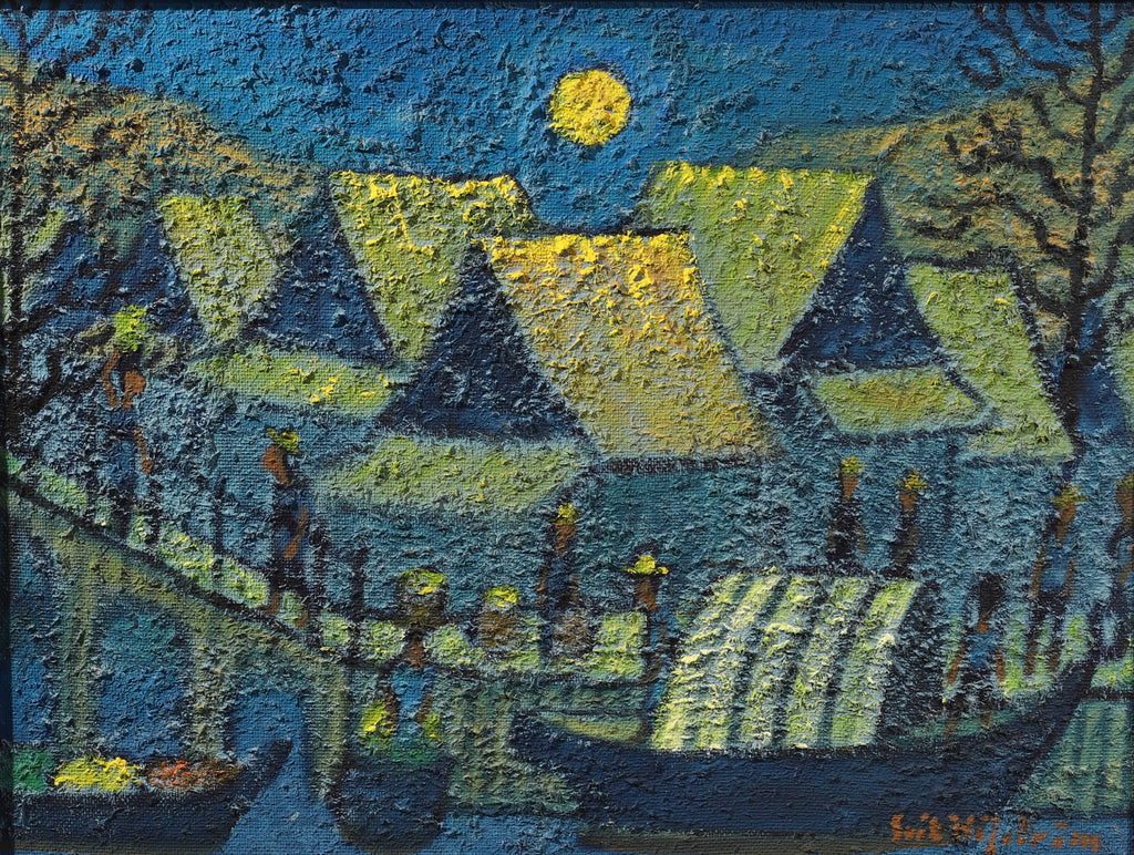 Mid Century Landscape Oil Painting From Sweden by E Håfström