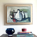 Mid Century Original Oil Painting From Sweden by K Christensen