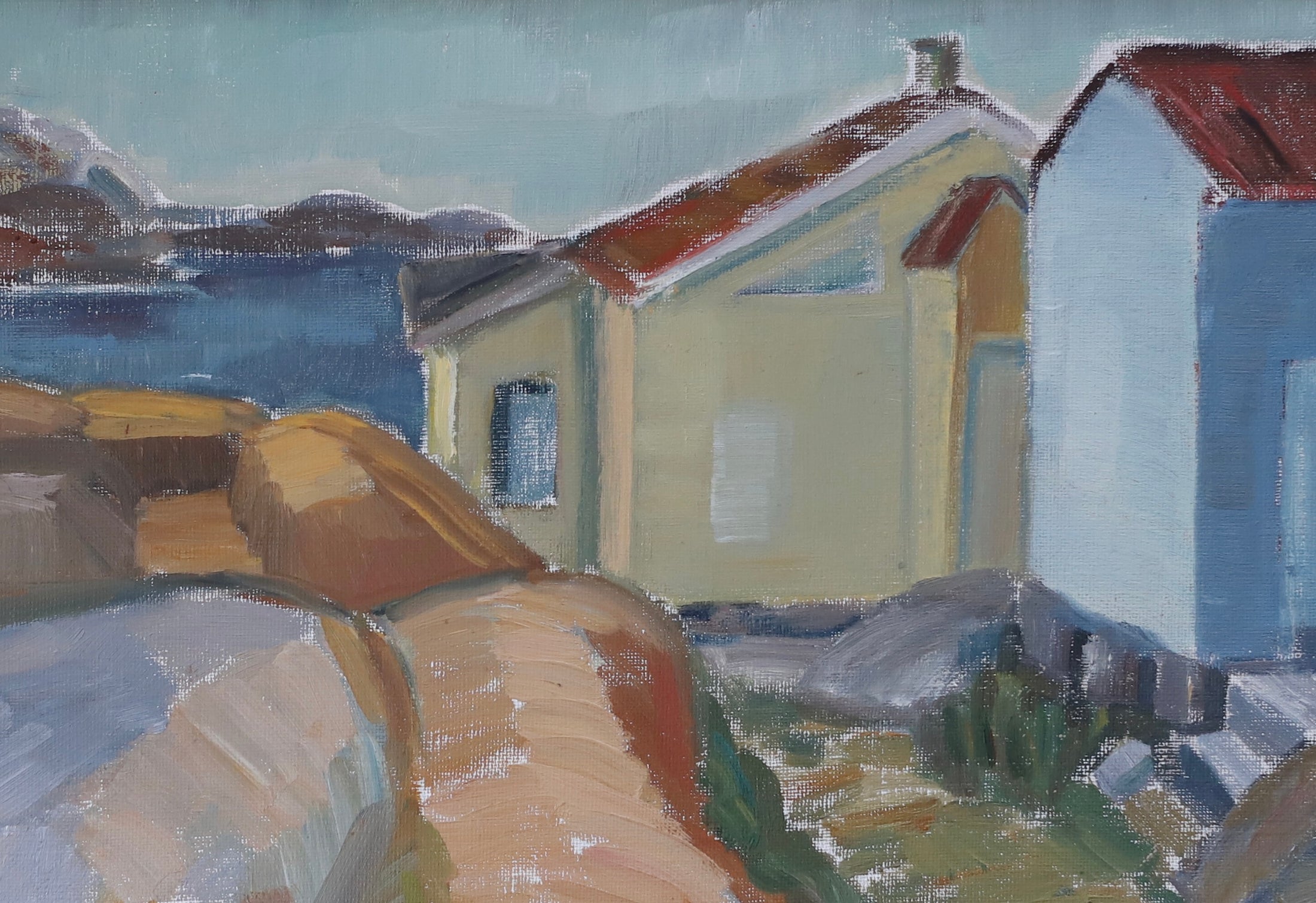 Vintage Art Room Original Seascape Oil Painting From Sweden