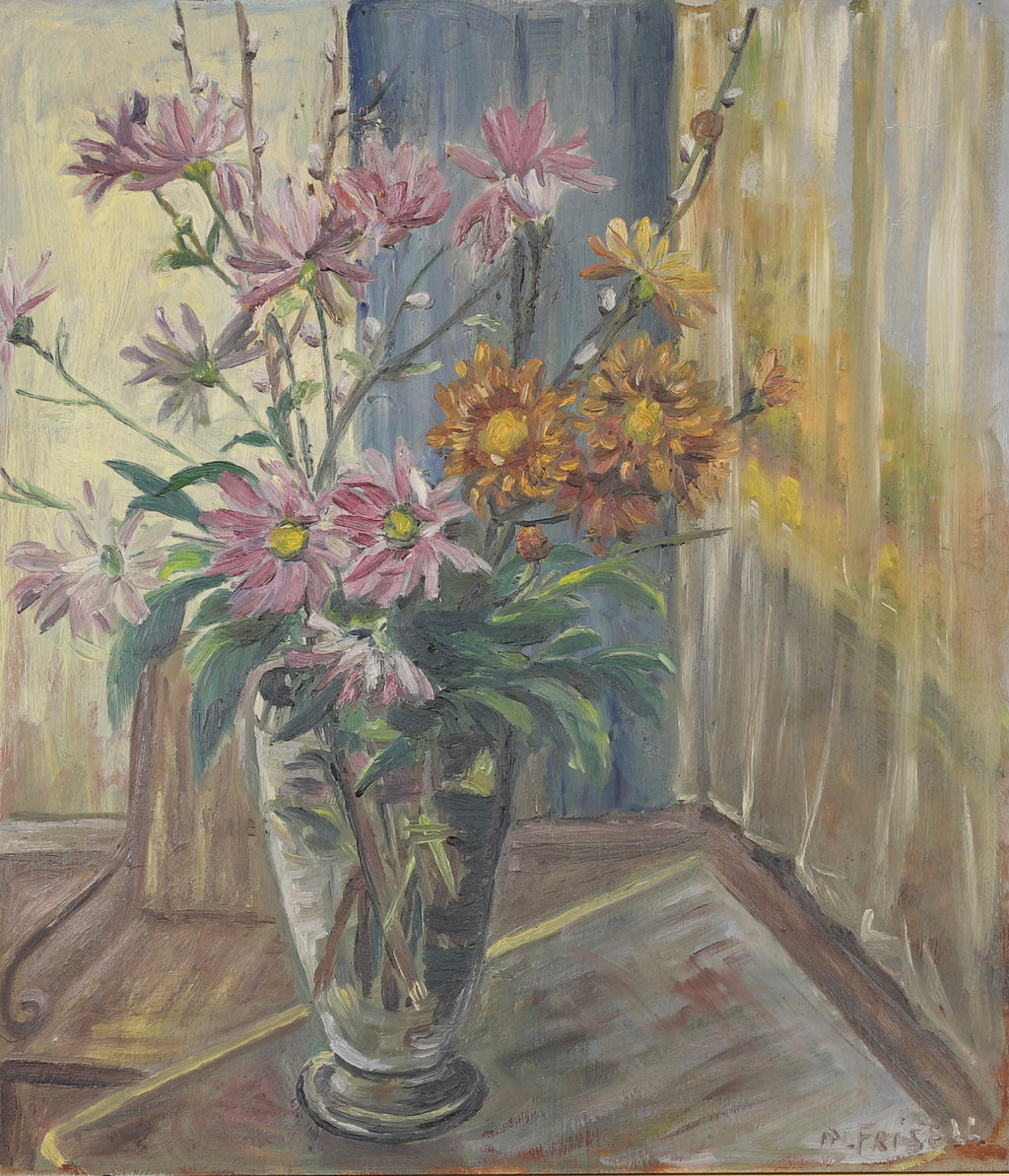 Original Still Life Oil Painting From Sweden By M Frisell