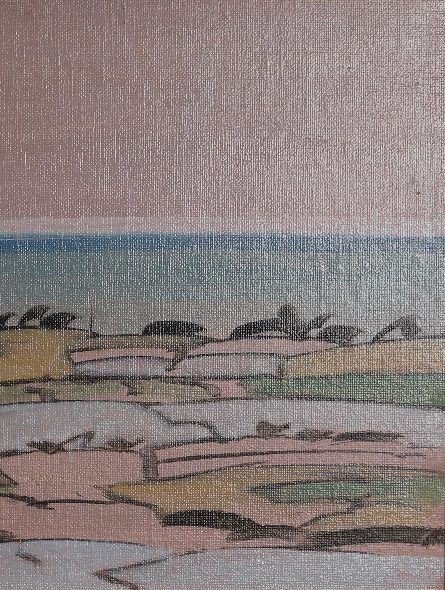 Vintage Mid Century Seascape Oil Painting By I Wiede Sweden