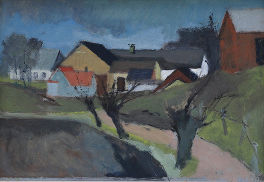 Original Oil Painting Vintage Mid Century By John Bören Sweden