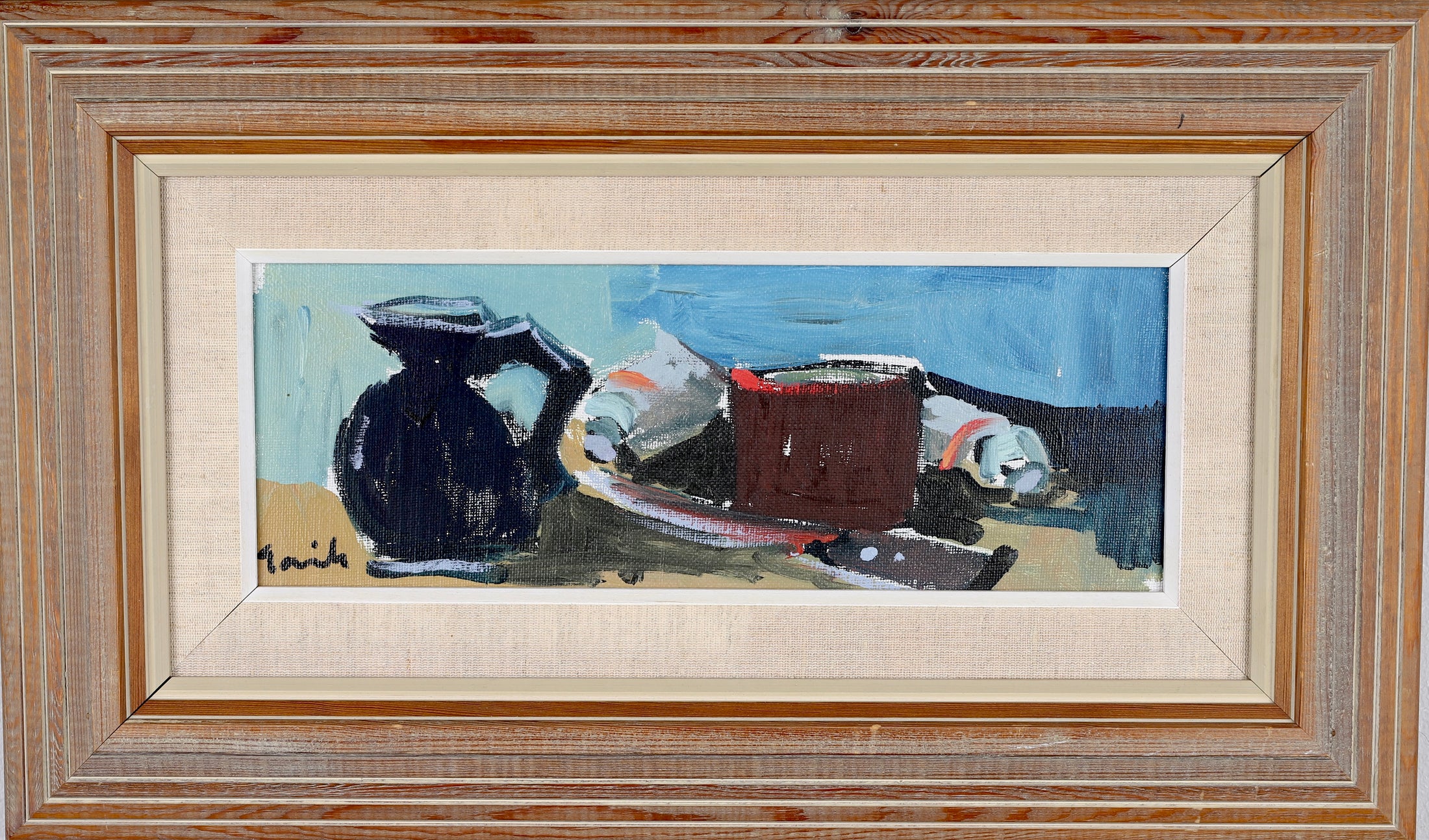 Mid century Still Life Oil Painting By T Gavik From Sweden
