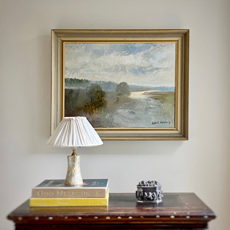 Mid Century Landscape Oil Painting From Sweden by Carl Ludwig