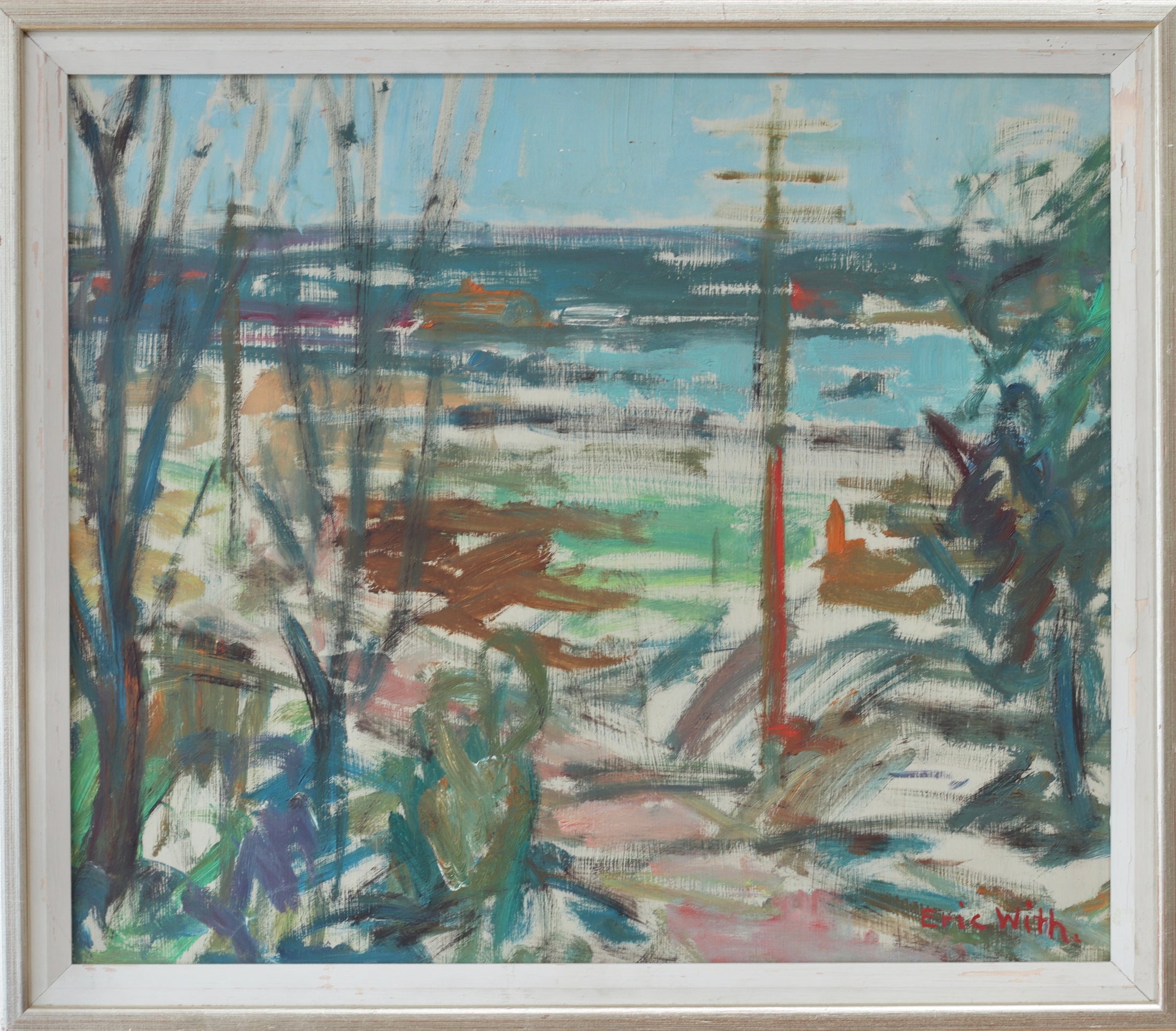 Vintage Original Landscape Oil Painting from Sweden by Eric With
