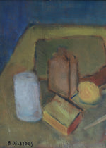 Mid Century Vintage Still Life Oil Painting By Bengt Delefors Sweden