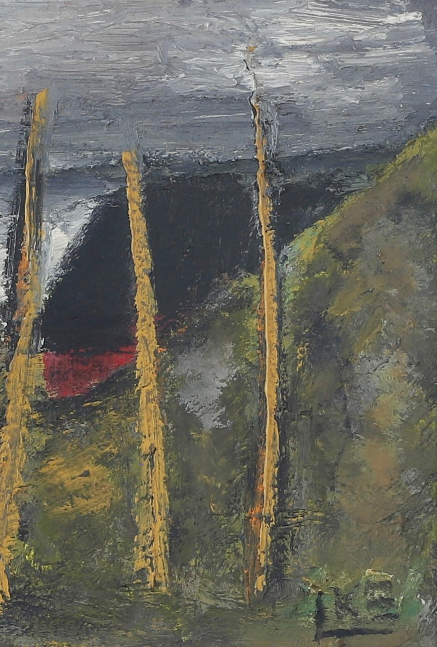 Mid Century Original Coastal Oil Painting From Sweden