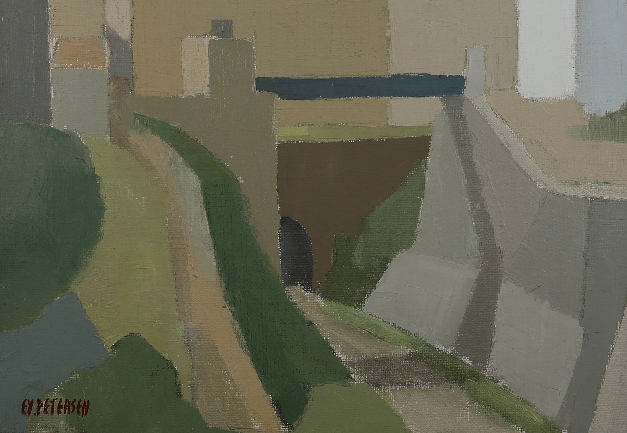 Oil Painting Vintage Mid Century From Sweden By E Petersen
