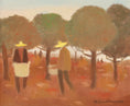 Load image into Gallery viewer, Mid Century Oil Painting of Fruit Pickers By Fabian Lundqvist From Sweden
