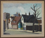 Mid Century Original Cityscape Oil Painting From Sweden