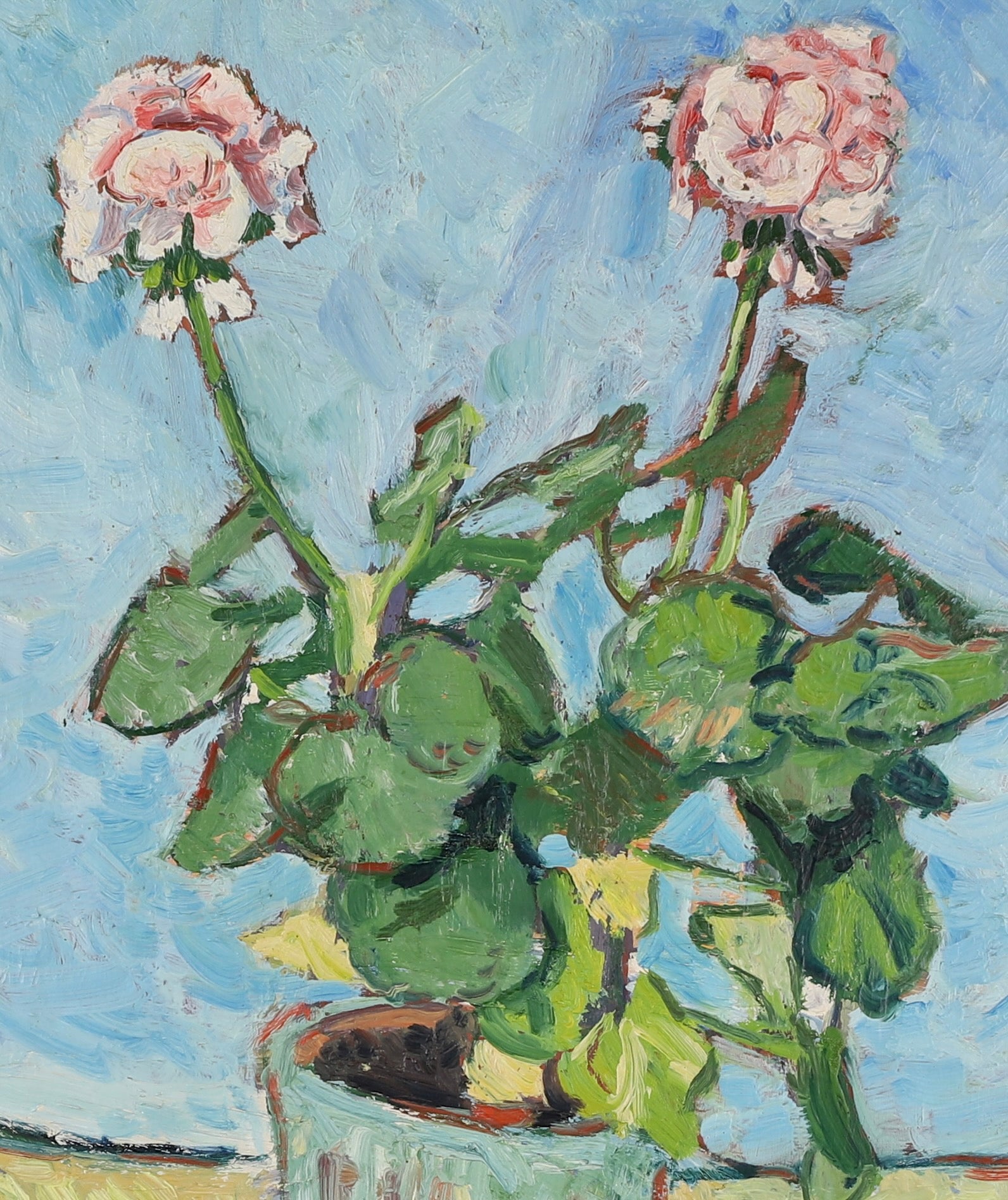 Mid Century Original Still Life Oil Painting Dated 1946 From Sweden