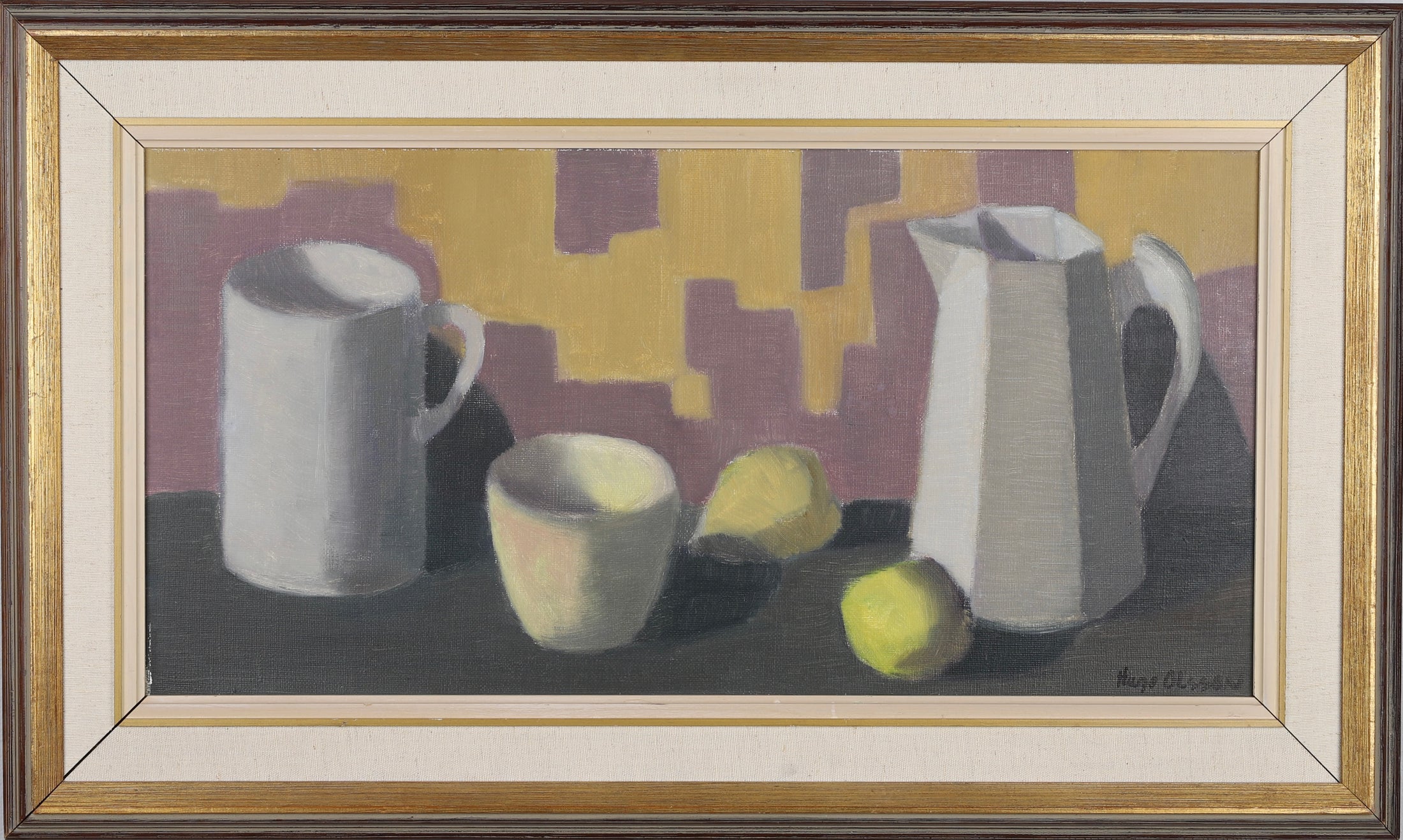 Mid Century Vintage Art Room Original Still Life Oil Painting Sweden