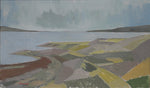 Mid Century Vintage Art Coastal Oil Painting from Sweden