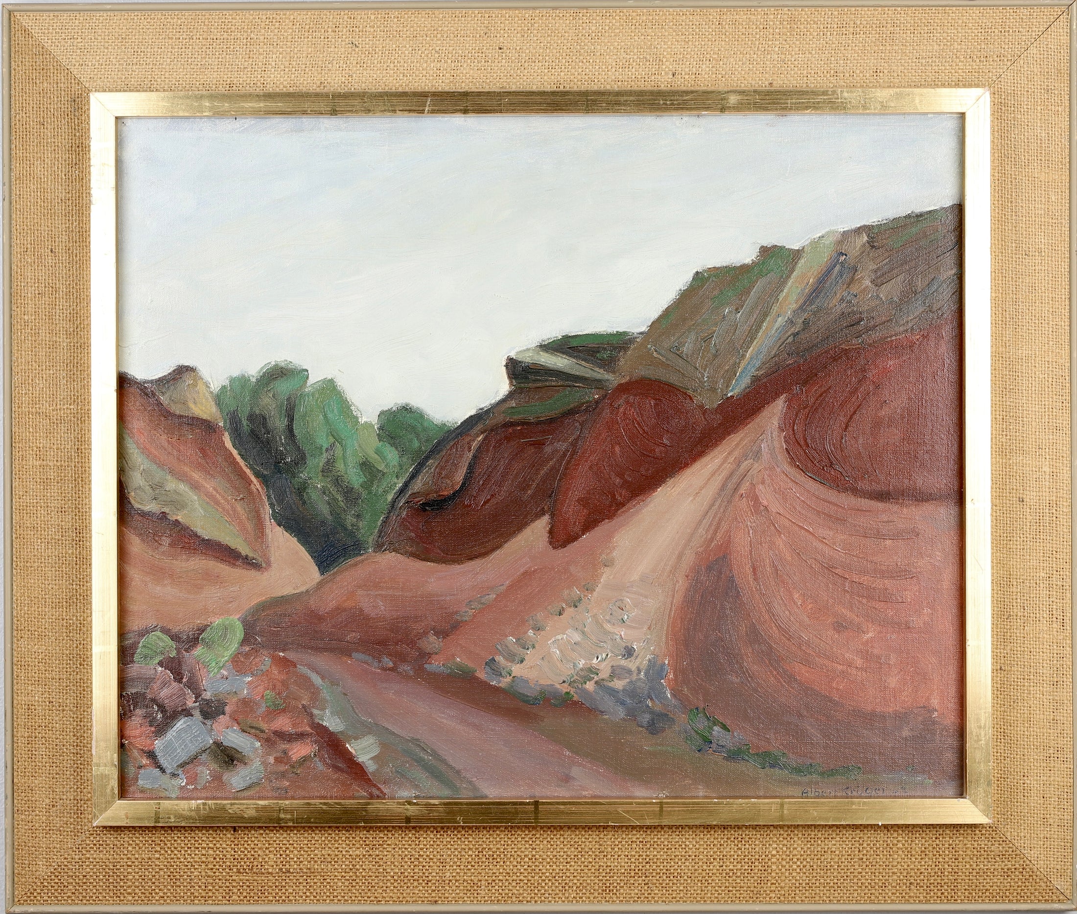 Mid Century Original Landscape Oil Painting From Sweden By A Krüger