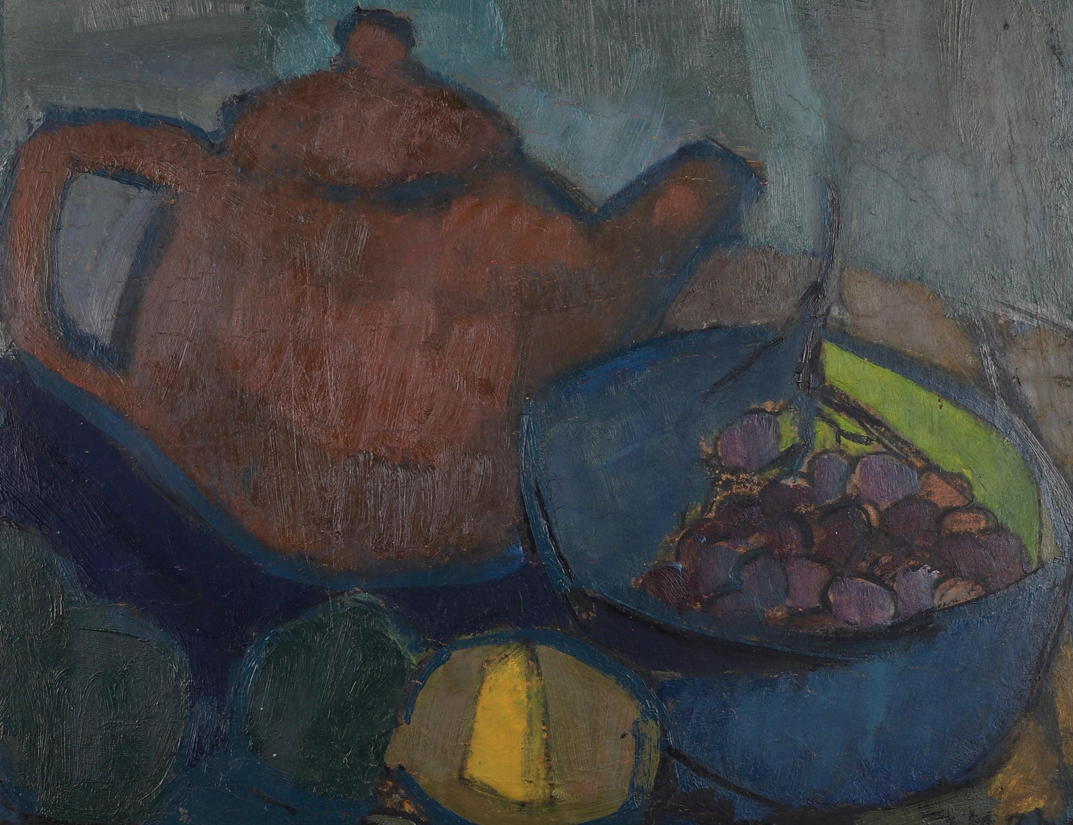 Vintage Mid Century Still Life Oil Painting By S Grändin Sweden