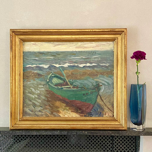 Vintage Art Room Oil Painting From Sweden by Karl Humboldt 1933