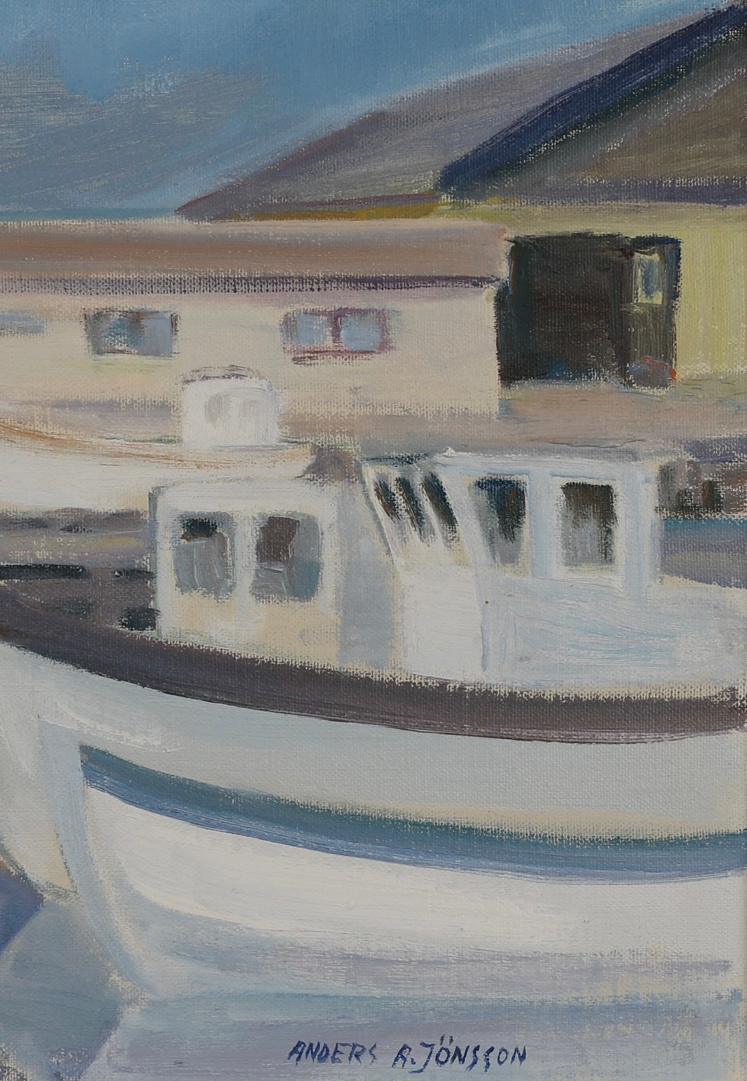 Vintage Mid Century Oil Painting By A A Jönsson Sweden