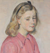 Mid Century Original Portrait Oil Painting by A Larsen