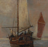 Antique Original Marine Oil Painting From Denmark