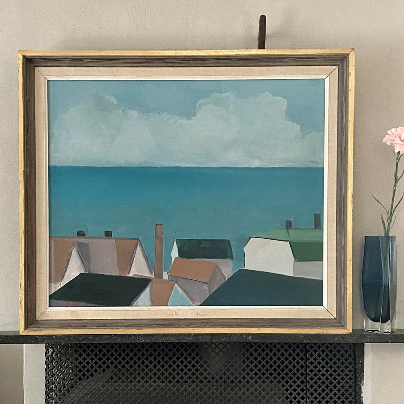 Mid Century Seascape Oil Painting From Sweden By Sven Thunvall