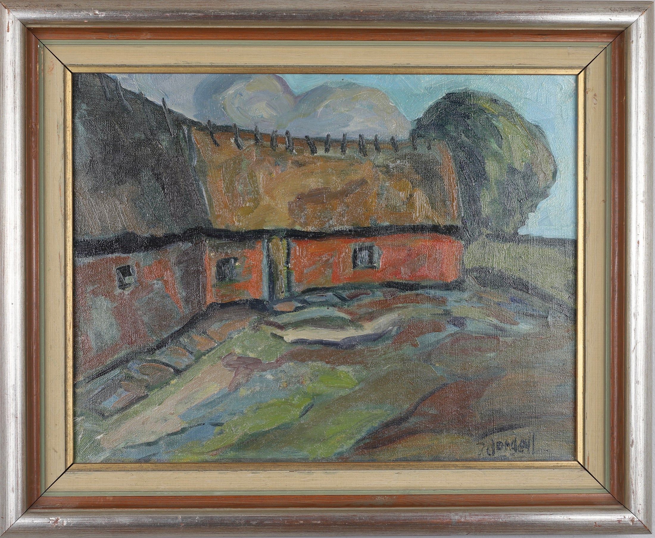 Mid Century Original Landscape Oil Painting I Jordell Sweden