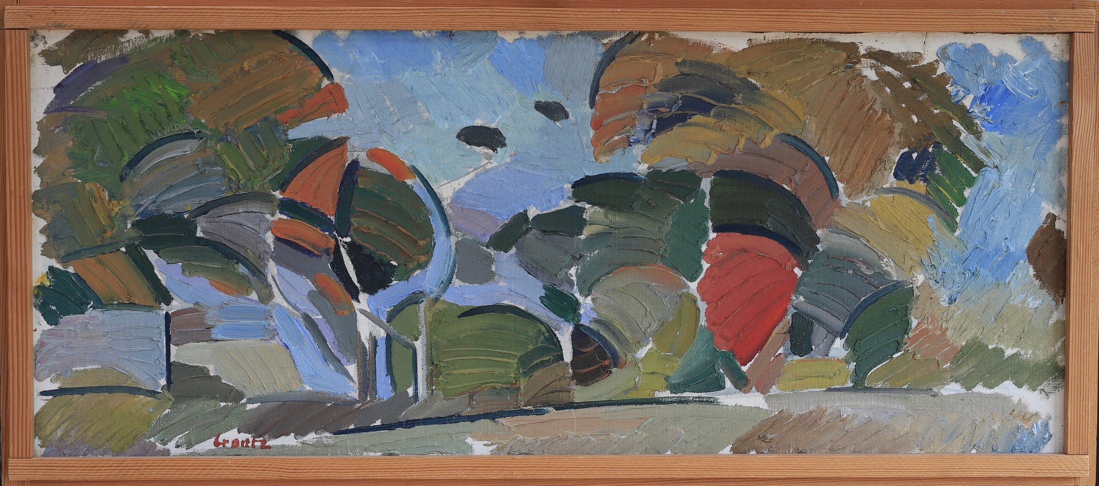 Mid Century Landscape Oil Painting By Bengt Crantz Sweden