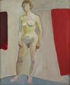 Original Mid Century Figure Oil Painting From Sweden