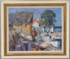 Vintage Coastal Painting from Sweden by S Nilsson