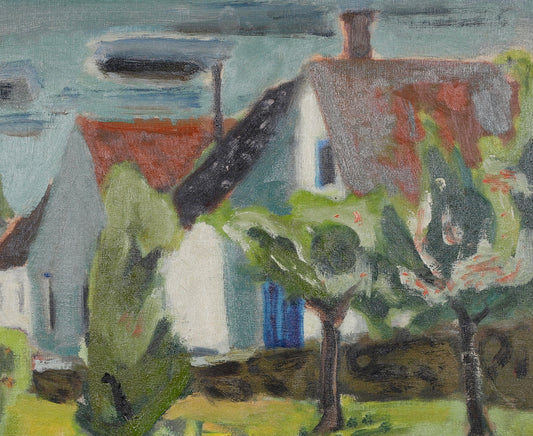 Original Oil Painting Vintage Mid Century By J Bören Sweden